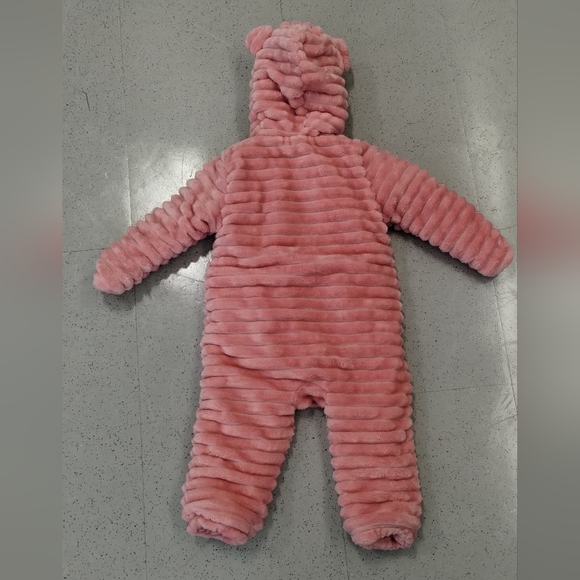 Koala Baby 1-Piece Plush Hooded Pram Suit Fleece Jumper, Pink 12-18 M - Picture 3 of 11